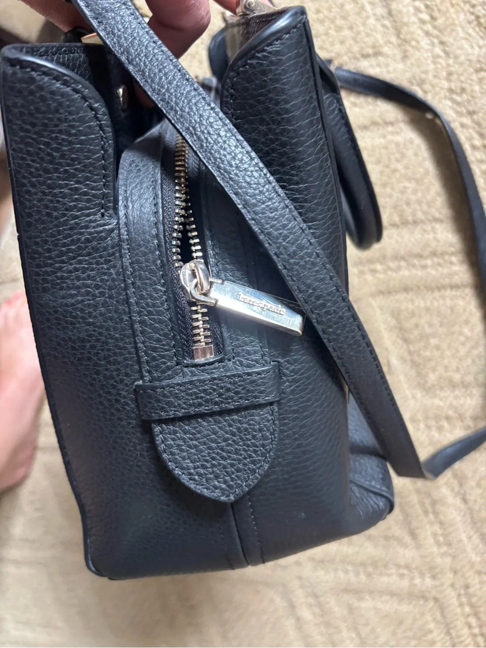kate spade Black Pebbled Leather Top-Handle Crossbody Bag